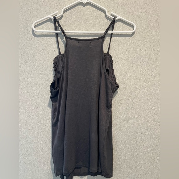 NWT- Dark Gray Cami with ruffle neck line size medium - Picture 4 of 5